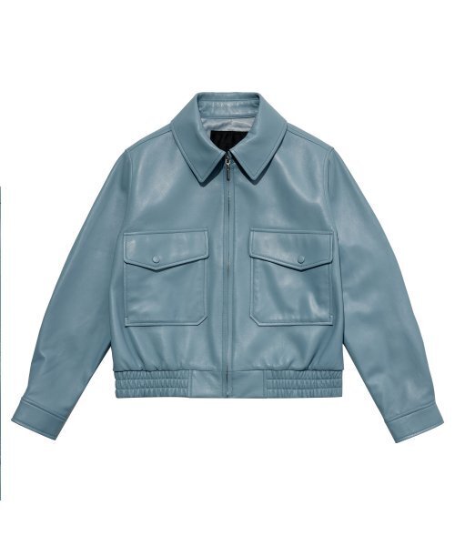 LEFTSEOUL（レフトソウル）の「ラムスキンポケットジャケット[スカイ]（ライダースジャケット・レディース・その他・SMALL/MEDIUM）」の2枚目の写真