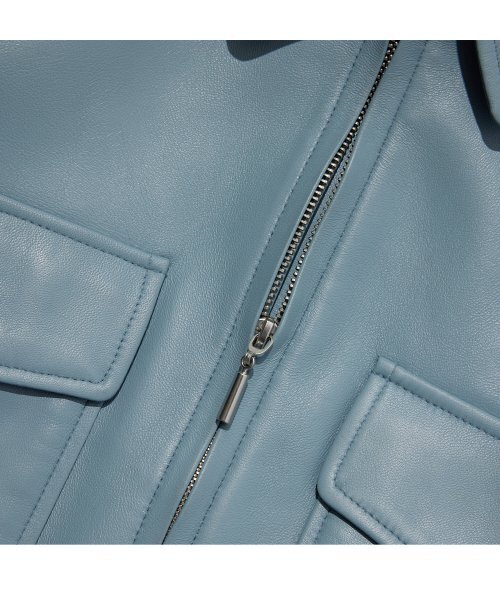 LEFTSEOUL（レフトソウル）の「ラムスキンポケットジャケット[スカイ]（ライダースジャケット・レディース・その他・SMALL/MEDIUM）」の4枚目の写真