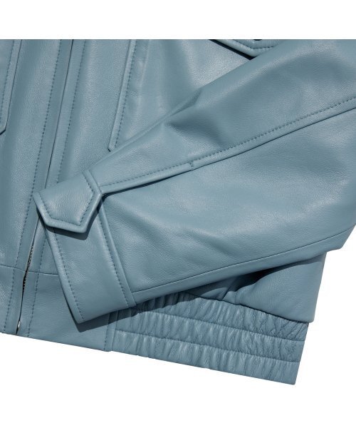 LEFTSEOUL（レフトソウル）の「ラムスキンポケットジャケット[スカイ]（ライダースジャケット・レディース・その他・SMALL/MEDIUM）」の3枚目の写真
