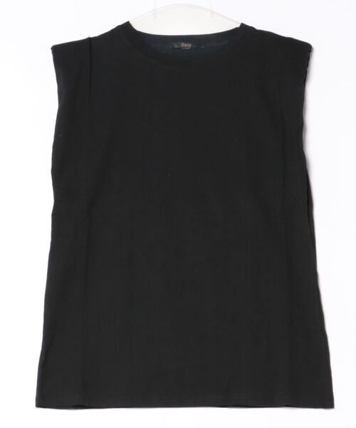 Ritzy（リッツィー）の「パッド付き肩デザイン ゆったりノースリーブトップス（Tシャツ/カットソー・レディース・ブラック/ホワイト・L/M）」の9枚目の写真