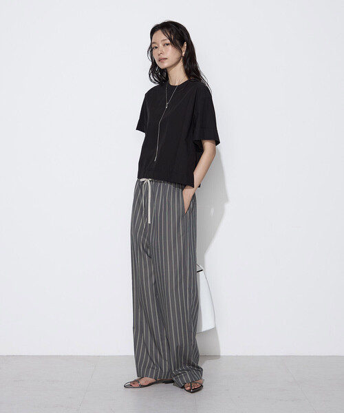 COMME CA Wardrobe(コムサワードローブ)の「リネンモダール ストライプパンツ(その他パンツ・レディース・グレー/ベージュ・FREE)」の3枚目の写真