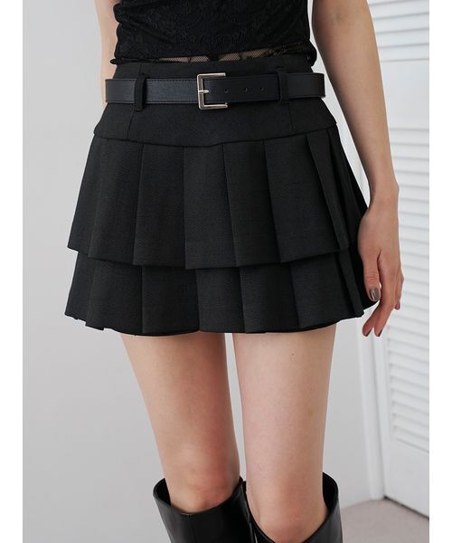 SNIDEL(スナイデル)の「ベルトセットティアードスカショーパン(その他パンツ・レディース・ベージュ/ブラウン/ブラック・0/1)」の9枚目の写真