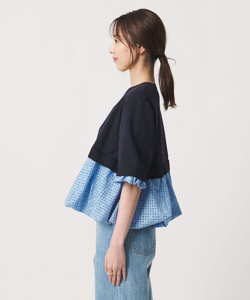 UNITED ARROWS（ユナイテッドアローズ）の「カットワーク バルーン シルエット ニット ‐ウォッシャブル‐（ニット/セーター・レディース・ネイビー/グレー系/ブラック・FREE）」の22枚目の写真