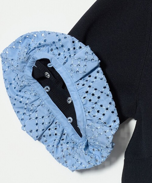 UNITED ARROWS（ユナイテッドアローズ）の「カットワーク バルーン シルエット ニット ‐ウォッシャブル‐（ニット/セーター・レディース・ネイビー/グレー系/ブラック・FREE）」の16枚目の写真