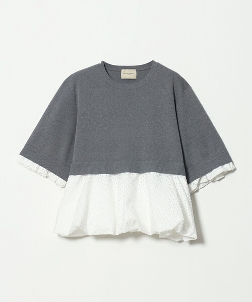 UNITED ARROWS（ユナイテッドアローズ）の「カットワーク バルーン シルエット ニット ‐ウォッシャブル‐（ニット/セーター・レディース・ネイビー/グレー系/ブラック・FREE）」の8枚目の写真