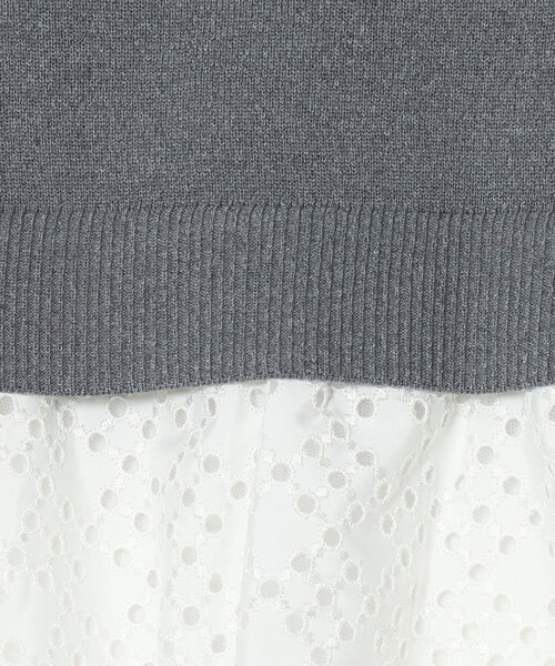 UNITED ARROWS（ユナイテッドアローズ）の「カットワーク バルーン シルエット ニット ‐ウォッシャブル‐（ニット/セーター・レディース・ネイビー/グレー系/ブラック・FREE）」の6枚目の写真