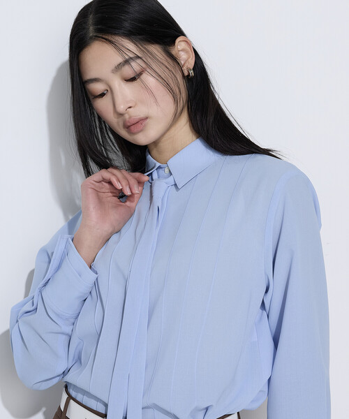 COMME CA(コムサ)の「〔 TALLサイズ 〕 フィネスボイル シャツブラウス(シャツ/ブラウス・レディース・チャコール/ホワイト/サックスブルー・15号)」の20枚目の写真