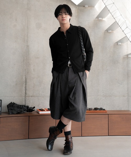 SINSS(シンス)の「Crew neck knit cardigan / クルーネックニットカーディガン(カーディガン/ボレロ・メンズ・ブラック/グレー/チャコールグレー/ブラウン・X-SMALL/SMALL/MEDIUM/LARGE)」の17枚目の写真