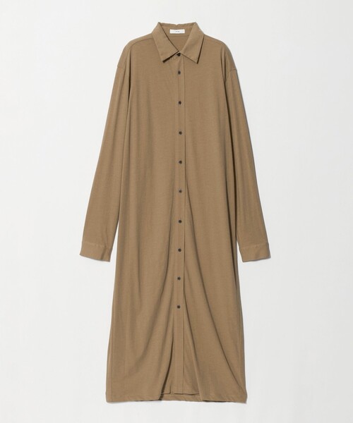 ATON(エイトン)の「<ATON>シャツ ワンピース(ワンピース・レディース・ベージュ/ブラック・01(36))」の2枚目の写真