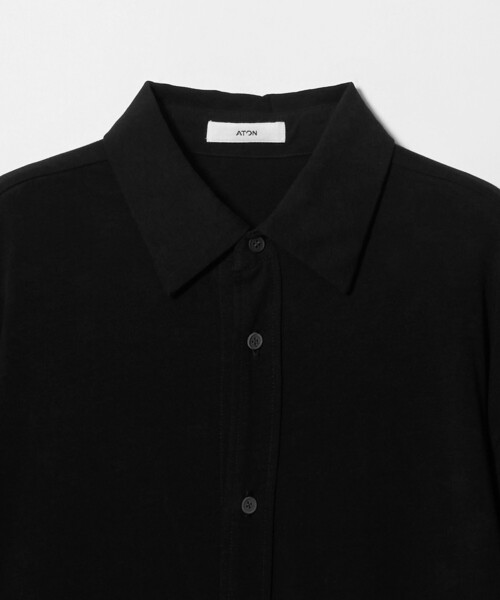 ATON(エイトン)の「<ATON>シャツ ワンピース(ワンピース・レディース・ベージュ/ブラック・01(36))」の9枚目の写真