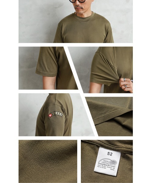 MILITARY(ミリタリー)の「実物 新品 デッドストック スイス軍 ショートスリーブ Tシャツ COTTON(Tシャツ/カットソー・メンズ・ブラウン系その他・56/52/48)」の6枚目の写真
