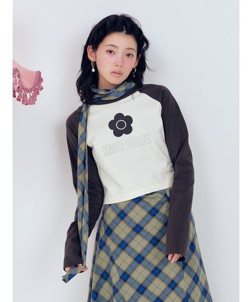LILY BROWN(リリーブラウン)の「【LILY BROWN×MARY QUANT】デイジープリントラグランロンT(Tシャツ/カットソー・レディース・ピンク/オフホワイト/グレー・F)」の2枚目の写真