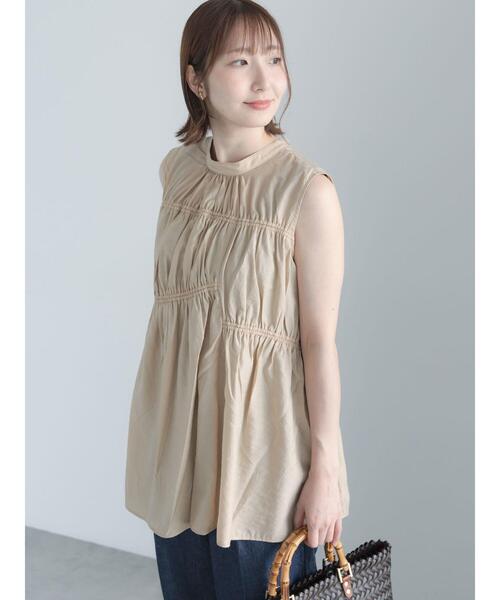 Te chichi(テチチ)の「シャーリング2WAYブラウス(シャツ/ブラウス・レディース・ブラウン/ブラック/ベージュ・F)」の3枚目の写真