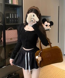 レースカーディガン&ミニスカート セットアップ