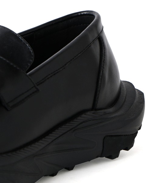 Midland FootWears(ミッドランド フットウエアーズ)の「【+6.5cm厚底】スタイルアップ ボリュームソール コインローファー / Midland Footwears 000017(ローファー・メンズ・ブラック・S/M/L)」の7枚目の写真