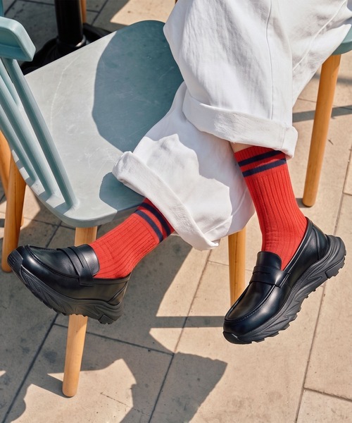 Midland FootWears(ミッドランド フットウエアーズ)の「【+6.5cm厚底】スタイルアップ ボリュームソール コインローファー / Midland Footwears 000017(ローファー・メンズ・ブラック・S/M/L)」の13枚目の写真
