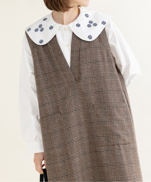 PAR ICI(パーリッシィ)の「アリッサム刺繍 フラットカラーブラウス(シャツ/ブラウス・レディース・ネイビー/ホワイト・FREE)」の19枚目の写真