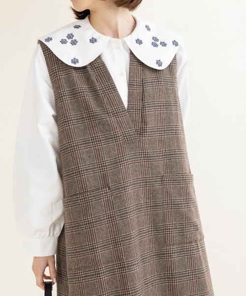 PAR ICI(パーリッシィ)の「アリッサム刺繍 フラットカラーブラウス(シャツ/ブラウス・レディース・ネイビー/ホワイト・FREE)」の21枚目の写真