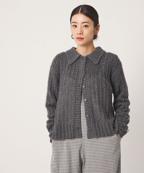 CITEN(シテン)の「<CITEN>モヘヤブレンドニットカーディガン(カーディガン/ボレロ・レディース・ナチュラル/ダークグレー/ブラック/ライラック・FREE)」の2枚目の写真