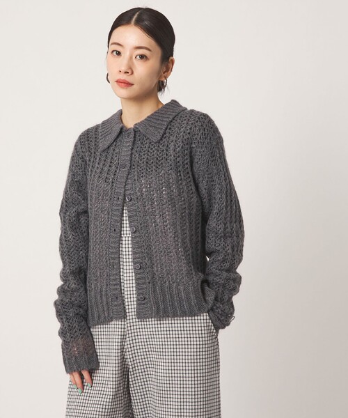 CITEN(シテン)の「<CITEN>モヘヤブレンドニットカーディガン(カーディガン/ボレロ・レディース・ナチュラル/ダークグレー/ブラック/ライラック・FREE)」の9枚目の写真