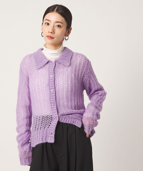 CITEN(シテン)の「<CITEN>モヘヤブレンドニットカーディガン(カーディガン/ボレロ・レディース・ナチュラル/ダークグレー/ブラック/ライラック・FREE)」の12枚目の写真