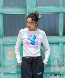 ハワイ&リゾートスティッチハイビスカスミニ長袖Tシャツ