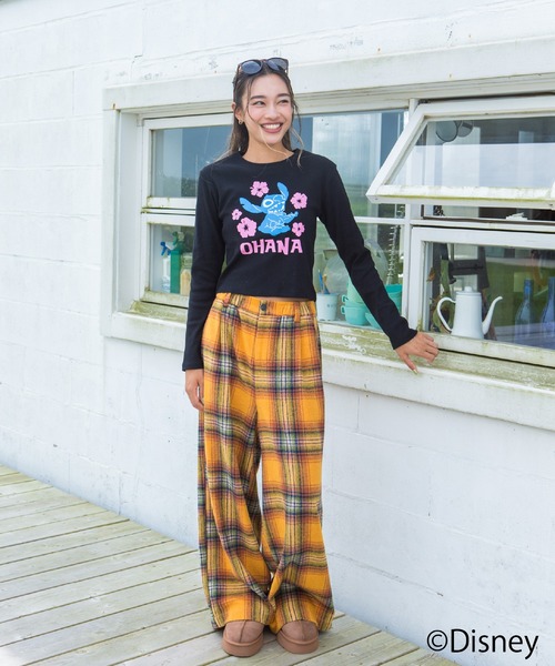 LOCALMOTION HAWAII(ローカルモーション ハワイ)の「ハワイ&リゾートスティッチハイビスカスミニ長袖Tシャツ(Tシャツ/カットソー・レディース・ブラック/ホワイト・FREE)」の21枚目の写真