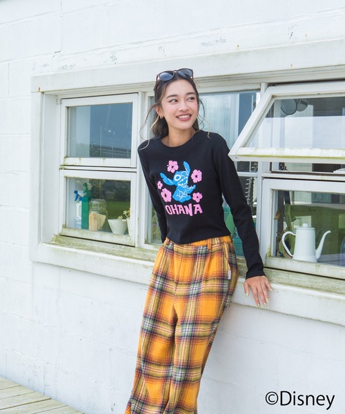 LOCALMOTION HAWAII(ローカルモーション ハワイ)の「ハワイ&リゾートスティッチハイビスカスミニ長袖Tシャツ(Tシャツ/カットソー・レディース・ブラック/ホワイト・FREE)」の22枚目の写真
