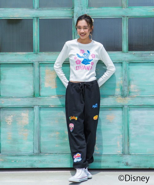 LOCALMOTION HAWAII(ローカルモーション ハワイ)の「ハワイ&リゾートスティッチハイビスカスミニ長袖Tシャツ(Tシャツ/カットソー・レディース・ブラック/ホワイト・FREE)」の11枚目の写真