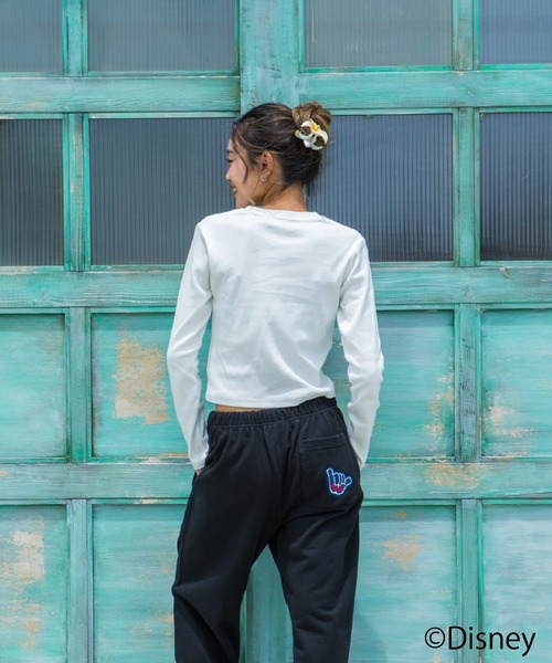 LOCALMOTION HAWAII(ローカルモーション ハワイ)の「ハワイ&リゾートスティッチハイビスカスミニ長袖Tシャツ(Tシャツ/カットソー・レディース・ブラック/ホワイト・FREE)」の15枚目の写真