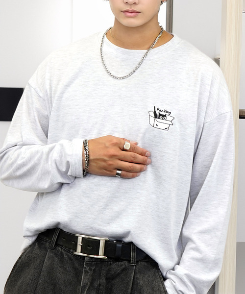 Ammie(アミー)の「ワイド 刺繍 ワンポイント 長袖Tシャツ(Tシャツ/カットソー・メンズ・ホワイト系その他2/ホワイト系その他3/ホワイト系その他4/ホワイト系その他5/ホワイト系その他6/ブラック系その他2/ブラック系その他3/ブラック系その他4/ブラック系その他5/ブラック系その他6/ホワイト系1/ホワイト系2/ホワイト系3/ホワイト系4/ホワイト系5/ホワイト系6/ホワイト系7/ブラック系/ブラック系1/ブラック系2/ブラック系3/ブラック系4/ブラック系5/ブラック系6/ブラック系7・M/L)」の8枚目の写真