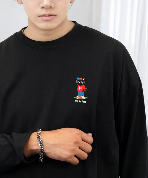 Ammie(アミー)の「ワイド 刺繍 ワンポイント 長袖Tシャツ(Tシャツ/カットソー・メンズ・ホワイト系その他2/ホワイト系その他3/ホワイト系その他4/ホワイト系その他5/ホワイト系その他6/ブラック系その他2/ブラック系その他3/ブラック系その他4/ブラック系その他5/ブラック系その他6/ホワイト系1/ホワイト系2/ホワイト系3/ホワイト系4/ホワイト系5/ホワイト系6/ホワイト系7/ブラック系/ブラック系1/ブラック系2/ブラック系3/ブラック系4/ブラック系5/ブラック系6/ブラック系7・M/L)」の21枚目の写真