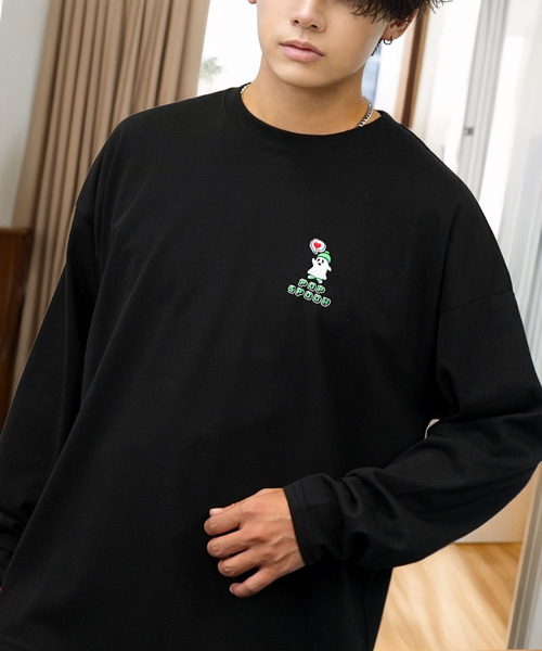 Ammie(アミー)の「ワイド 刺繍 ワンポイント 長袖Tシャツ(Tシャツ/カットソー・メンズ・ホワイト系その他2/ホワイト系その他3/ホワイト系その他4/ホワイト系その他5/ホワイト系その他6/ブラック系その他2/ブラック系その他3/ブラック系その他4/ブラック系その他5/ブラック系その他6/ホワイト系1/ホワイト系2/ホワイト系3/ホワイト系4/ホワイト系5/ホワイト系6/ホワイト系7/ブラック系/ブラック系1/ブラック系2/ブラック系3/ブラック系4/ブラック系5/ブラック系6/ブラック系7・M/L)」の22枚目の写真