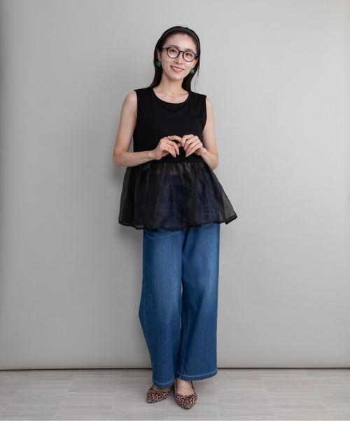 lodie(ロディ)の「クルーニット×裾オーガンジータンク【セットアイテム】(ニット/セーター・レディース・ブラック/グレイッシュベージュ/チャコールグレー・FREE)」の5枚目の写真