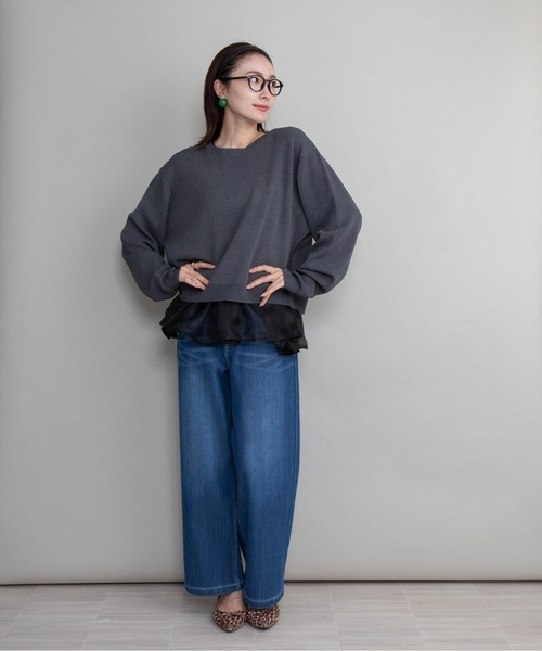 lodie(ロディ)の「クルーニット×裾オーガンジータンク【セットアイテム】(ニット/セーター・レディース・ブラック/グレイッシュベージュ/チャコールグレー・FREE)」の11枚目の写真