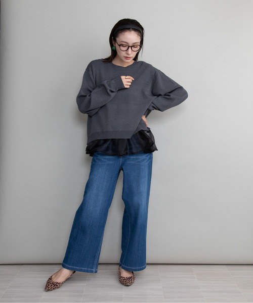 lodie(ロディ)の「クルーニット×裾オーガンジータンク【セットアイテム】(ニット/セーター・レディース・ブラック/グレイッシュベージュ/チャコールグレー・FREE)」の16枚目の写真