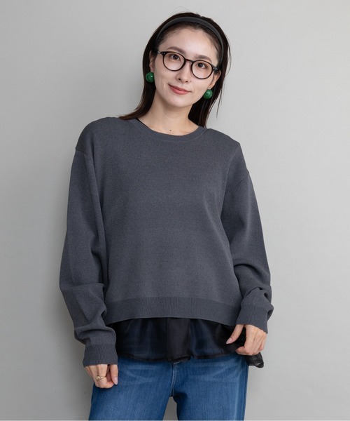 lodie(ロディ)の「クルーニット×裾オーガンジータンク【セットアイテム】(ニット/セーター・レディース・ブラック/グレイッシュベージュ/チャコールグレー・FREE)」の10枚目の写真