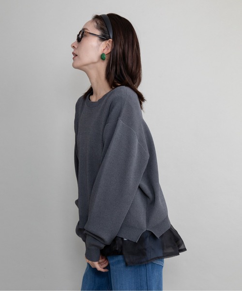 lodie(ロディ)の「クルーニット×裾オーガンジータンク【セットアイテム】(ニット/セーター・レディース・ブラック/グレイッシュベージュ/チャコールグレー・FREE)」の15枚目の写真