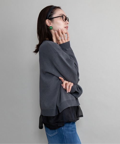 lodie(ロディ)の「クルーニット×裾オーガンジータンク【セットアイテム】(ニット/セーター・レディース・ブラック/グレイッシュベージュ/チャコールグレー・FREE)」の19枚目の写真