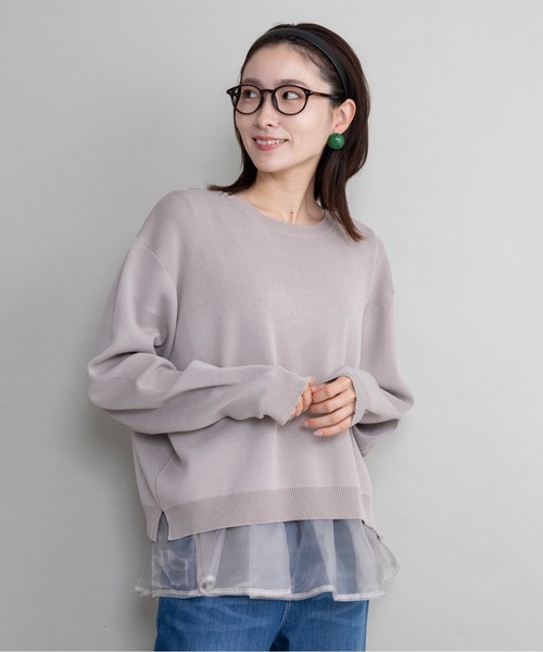 lodie(ロディ)の「クルーニット×裾オーガンジータンク【セットアイテム】(ニット/セーター・レディース・ブラック/グレイッシュベージュ/チャコールグレー・FREE)」の21枚目の写真
