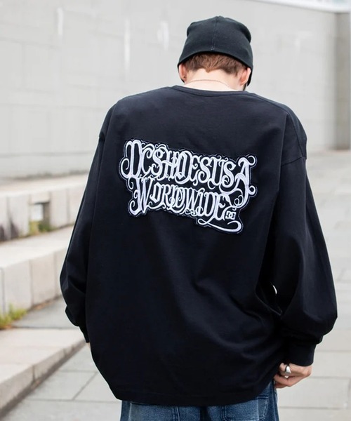 DC（ディーシー）の「DC/ディーシー 長袖Ｔシャツ ロンT DLT264048（Tシャツ/カットソー・メンズ・ブラック×ホワイト/シルバーグレー/スミクロ・XL/L/M）」の2枚目の写真