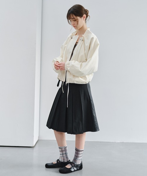 tageechita(タジチタ)の「【tageechita】2WAYレザーライク切替プリーツミディスカート(スカート・レディース・ブラック/ブラウン・L/M/S)」の12枚目の写真