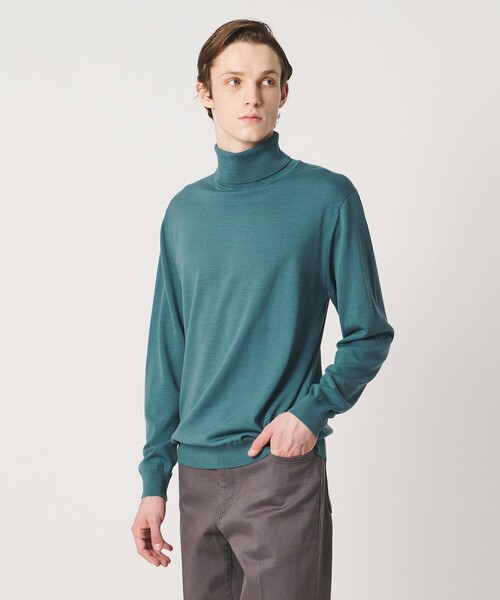 UNITED ARROWS（ユナイテッドアローズ）の「ハイゲージ タートルネック ニット（ニット/セーター・メンズ・ターコイズブルー系/ライトグレー/ブラック・M/S/L/XL）」の3枚目の写真