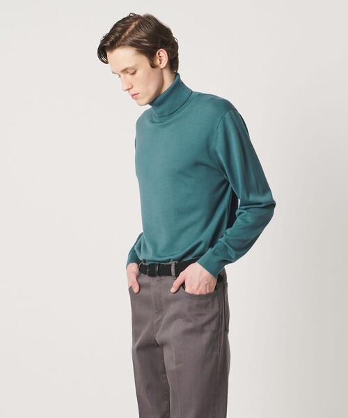 UNITED ARROWS（ユナイテッドアローズ）の「ハイゲージ タートルネック ニット（ニット/セーター・メンズ・ターコイズブルー系/ライトグレー/ブラック・M/S/L/XL）」の7枚目の写真