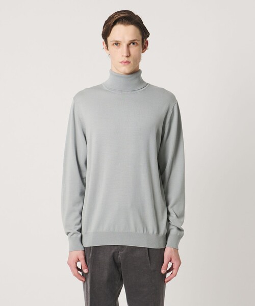 UNITED ARROWS（ユナイテッドアローズ）の「ハイゲージ タートルネック ニット（ニット/セーター・メンズ・ターコイズブルー系/ライトグレー/ブラック・M/S/L/XL）」の9枚目の写真