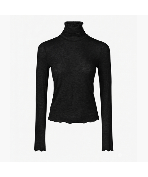 KUME(クメ)の「レイヤードタートルネックトップ(ブラック)(Tシャツ/カットソー・レディース・その他・SMALL/MEDIUM)」の1枚目の写真