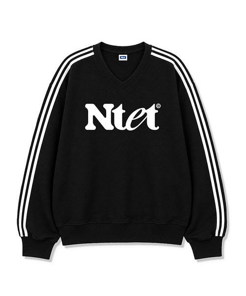 NTET(エンティーイーティー)の「グルーヴロゴ トラック Vネック スウェット (4color)(スウェット・メンズ・ライトグレー/ブラック/ネイビー/グレー・SMALL/MEDIUM/LARGE/X-LARGE)」の1枚目の写真