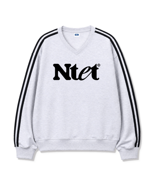 NTET(エンティーイーティー)の「グルーヴロゴ トラック Vネック スウェット (4color)(スウェット・メンズ・ライトグレー/ブラック/ネイビー/グレー・SMALL/MEDIUM/LARGE/X-LARGE)」の5枚目の写真