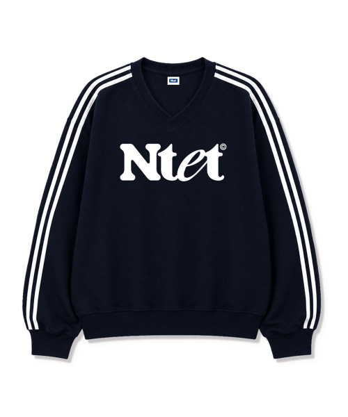 NTET(エンティーイーティー)の「グルーヴロゴ トラック Vネック スウェット (4color)(スウェット・メンズ・ライトグレー/ブラック/ネイビー/グレー・SMALL/MEDIUM/LARGE/X-LARGE)」の7枚目の写真