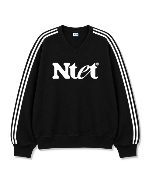NTET(エンティーイーティー)の「グルーヴロゴ トラック Vネック スウェット (4color)(スウェット・メンズ・ライトグレー/ブラック/ネイビー/グレー・SMALL/MEDIUM/LARGE/X-LARGE)」の8枚目の写真